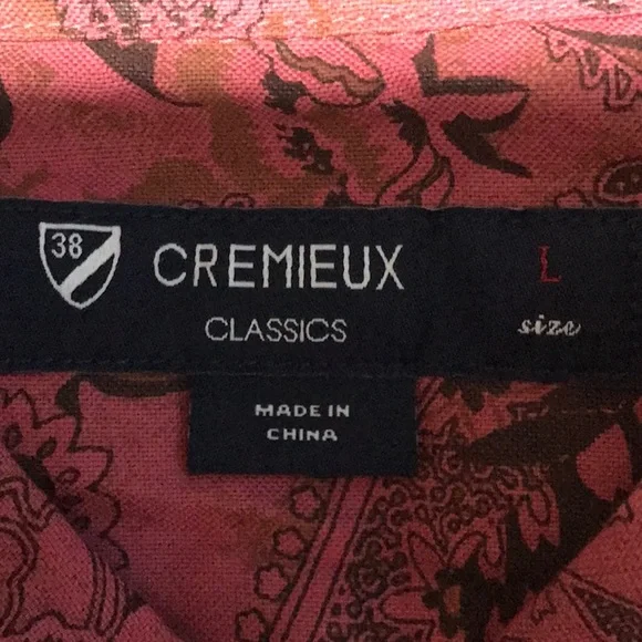 NWT Cremieux button shirt short sleeve Print Shop 100% cotton - Picture 9 of 10